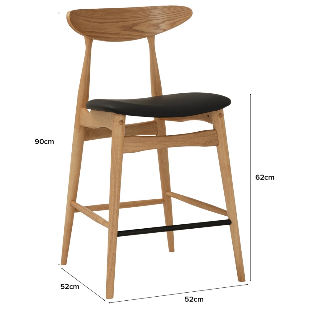 TERLYN Bar Stool with Backrest - JIJI.SG