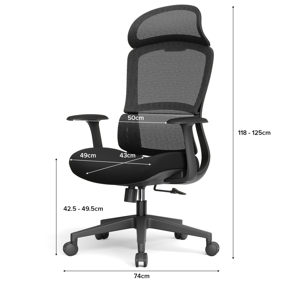 FLORIAN Office Chair with Headrest - JIJI.SG