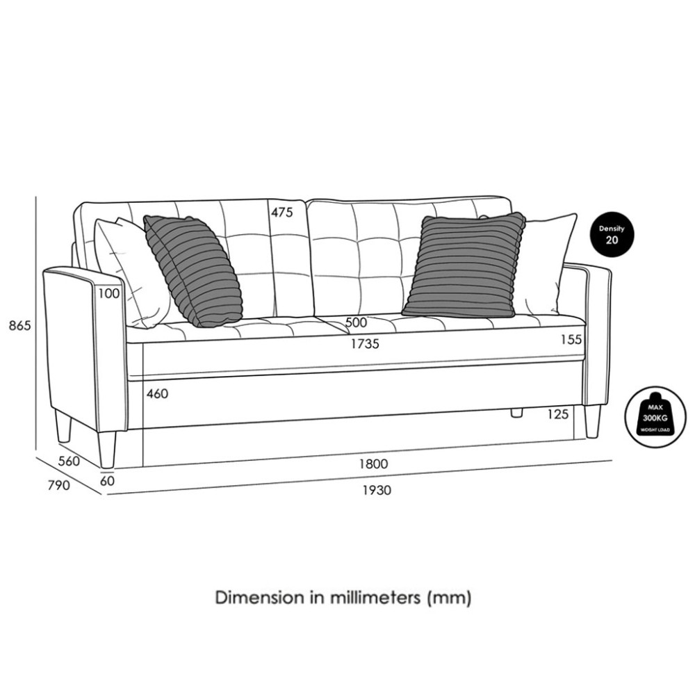 SLAVIA 3 Seater Sofa - JIJI.SG