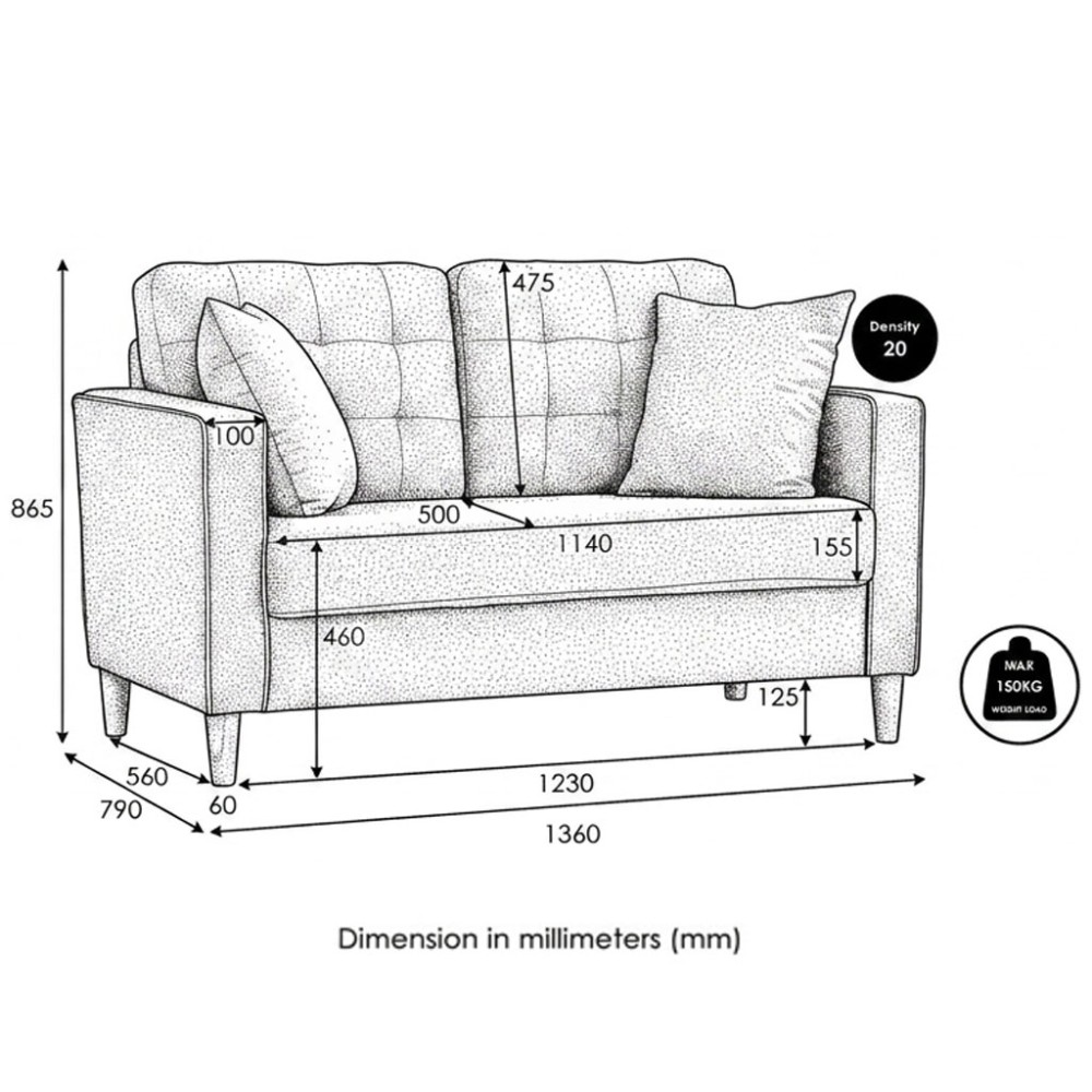 SLAVIA 2 Seater Sofa - JIJI.SG