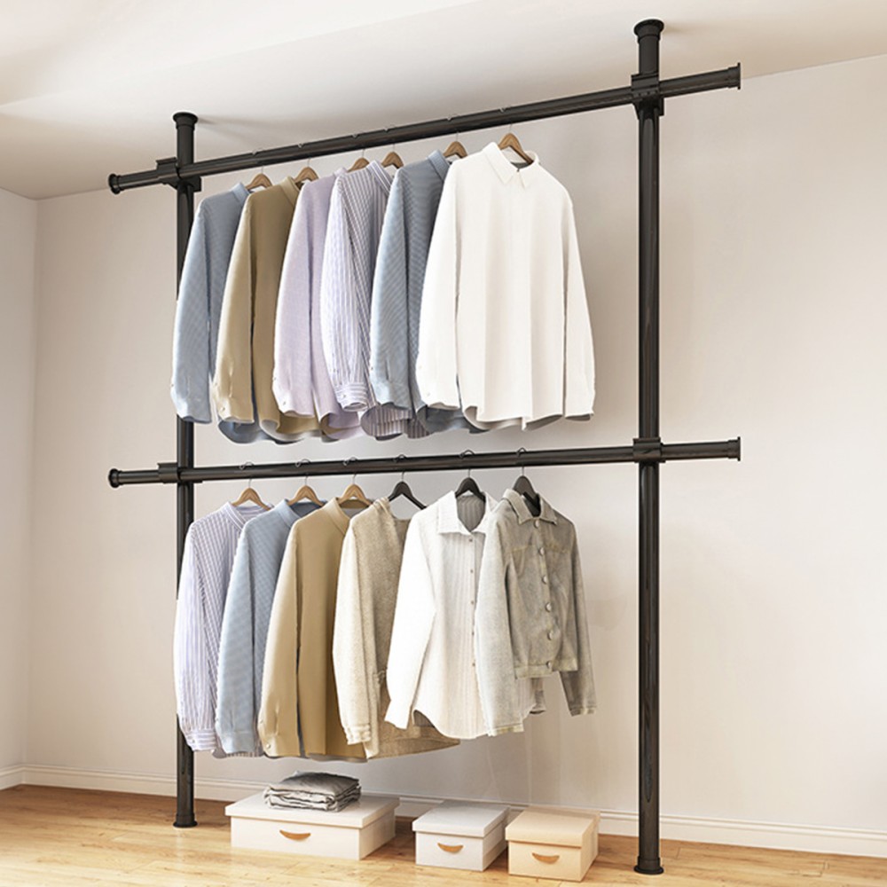 FLURIN Floor To Ceiling Adjustable Clothes Hanging Rack - JIJI.SG