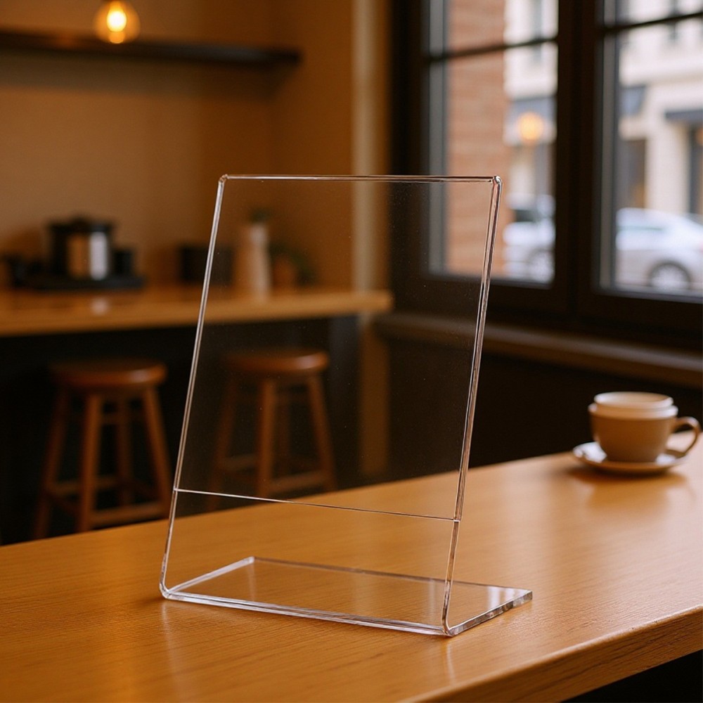 VETRA L-Shape Acrylic Paper Display - JIJI.SG