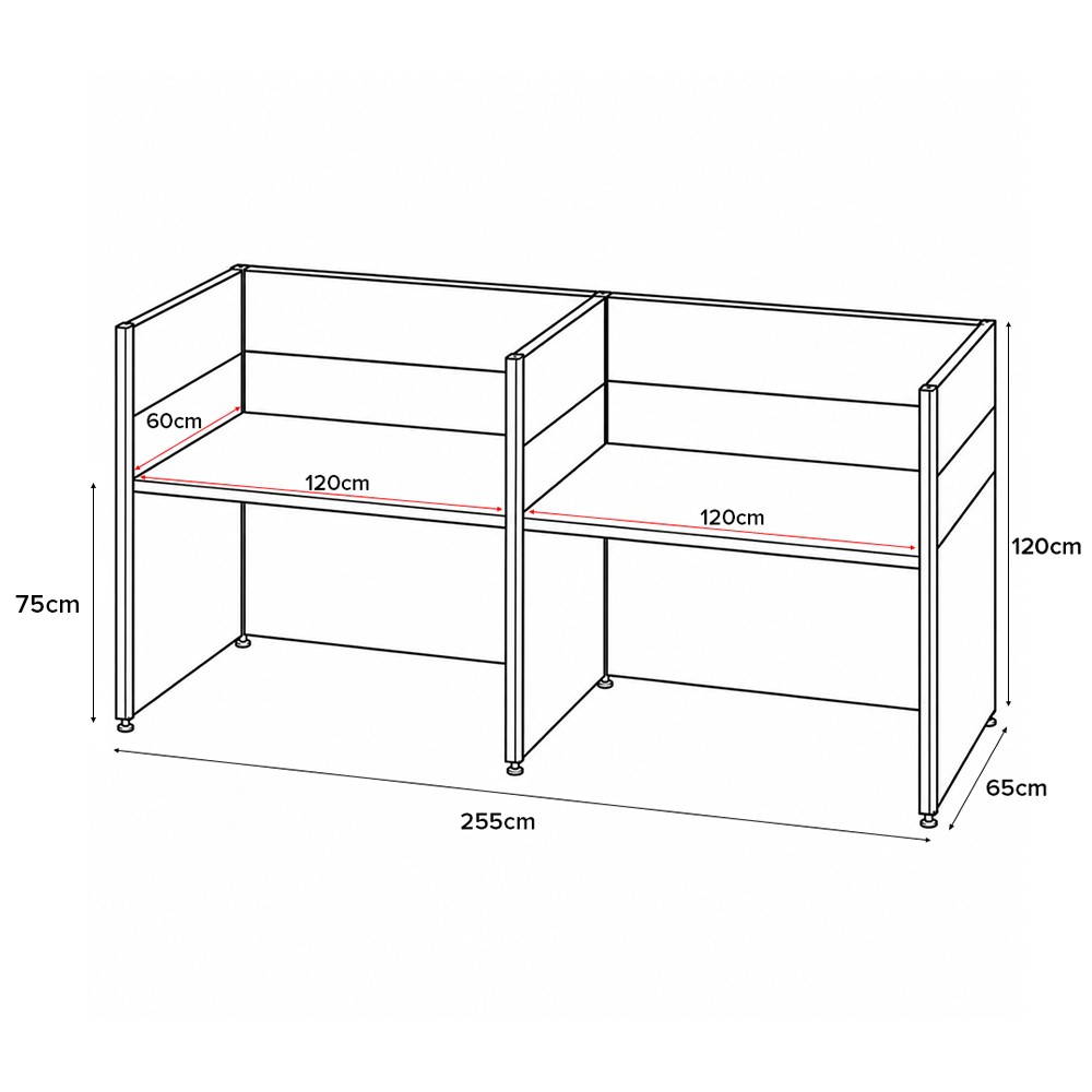 ROVEN 2 Seaters Fabric Partition Work Station - JIJI.SG