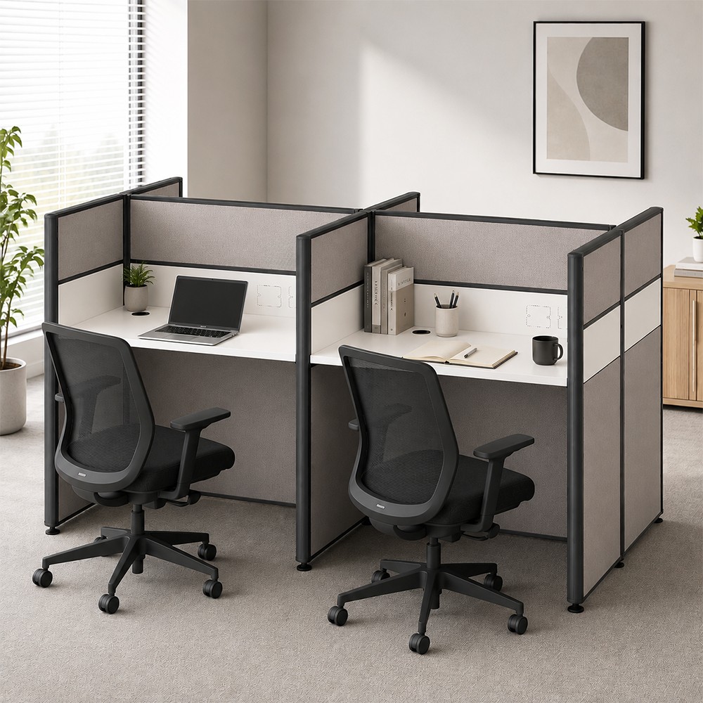 ROVEN 4 Seaters Fabric Partition Work Station - JIJI.SG
