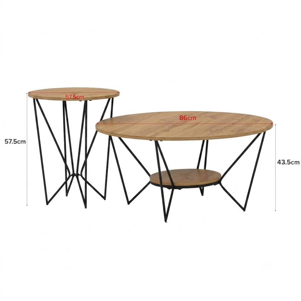 GIOLA Set of 3 Round Coffee Table - JIJI.SG