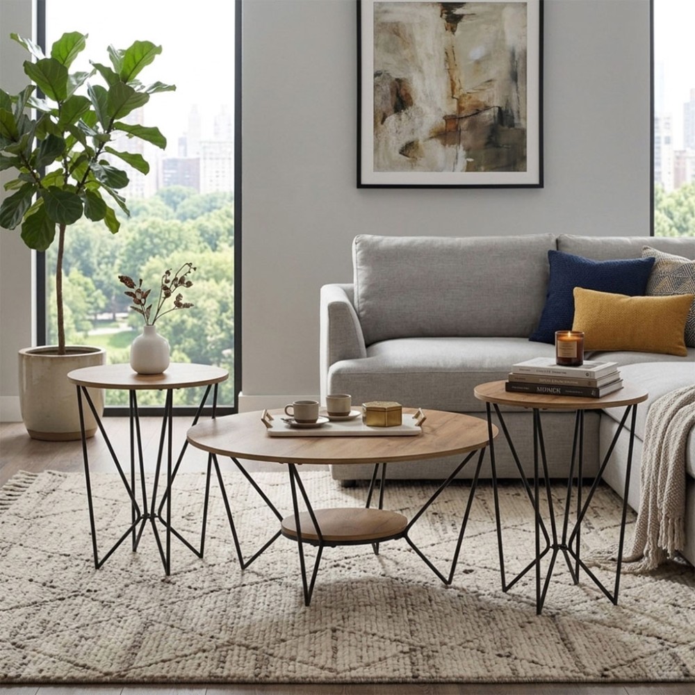 GIOLA Set of 3 Round Coffee Table - JIJI.SG