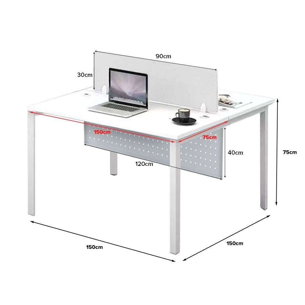 FORSBERG 2 Seater Work Station with Modesty Panel - JIJI.SG