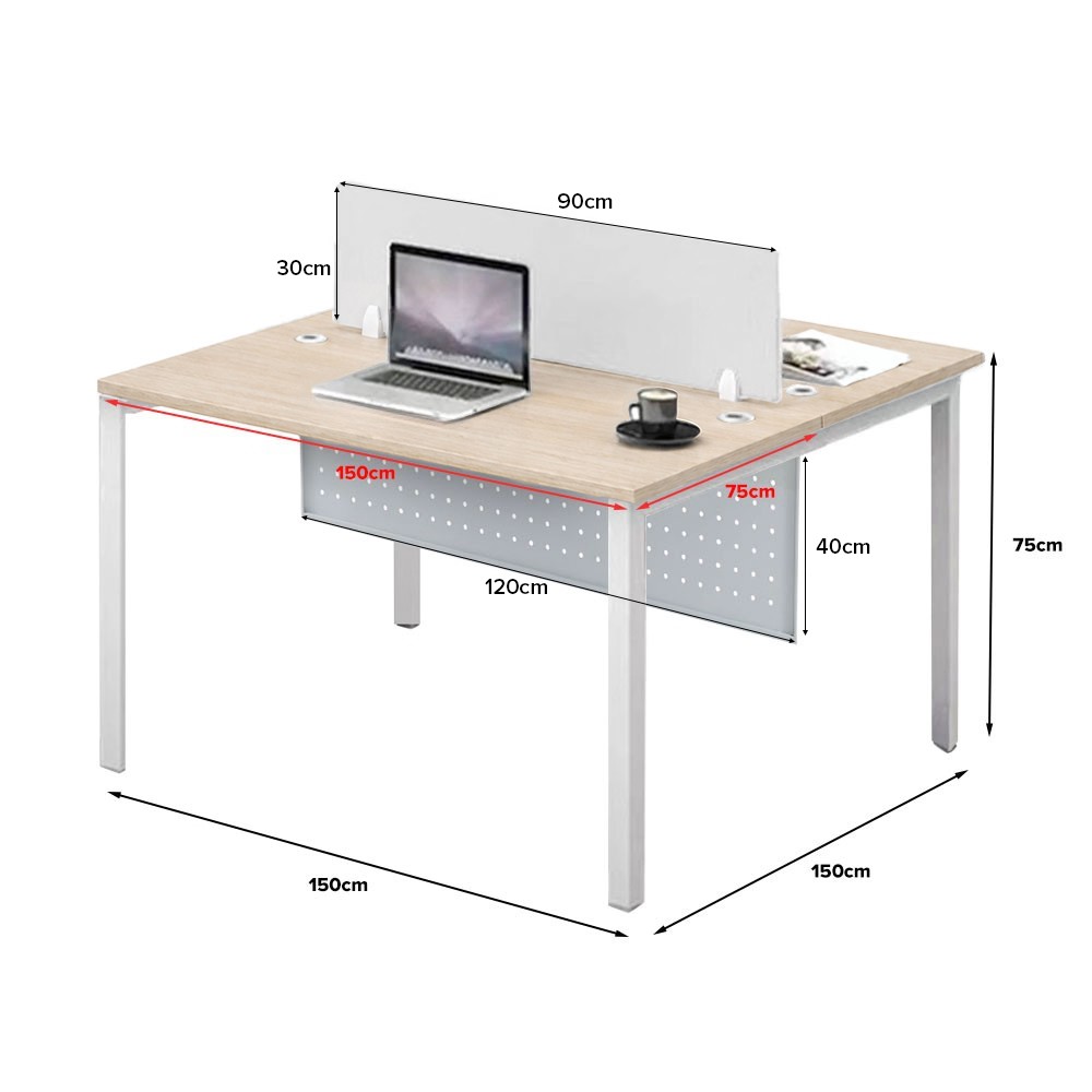 FORSBERG 2 Seater Work Station with Modesty Panel - JIJI.SG