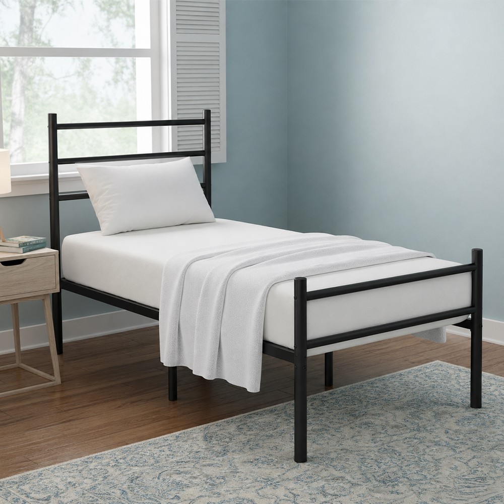 ZERMAT Platform Metal Bedframe with Headboard - JIJI.SG