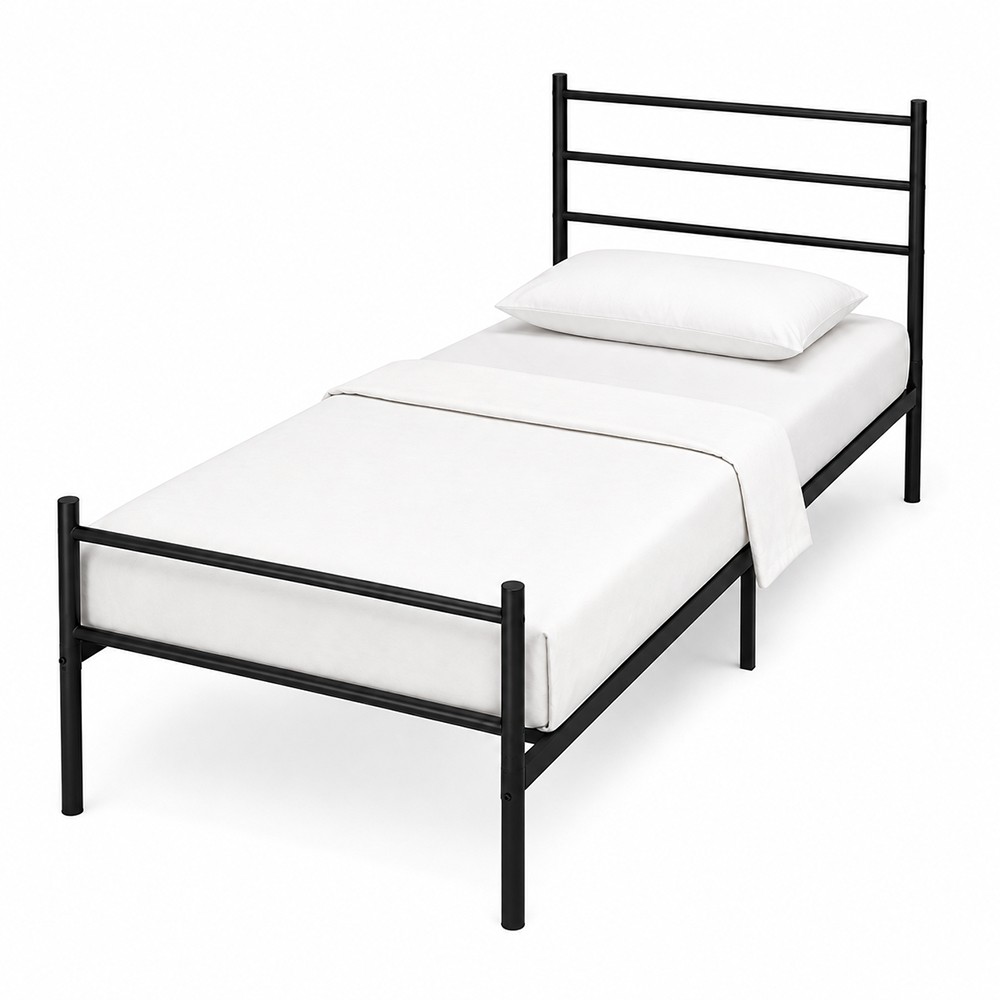 ZERMAT Platform Metal Bedframe with Headboard - JIJI.SG