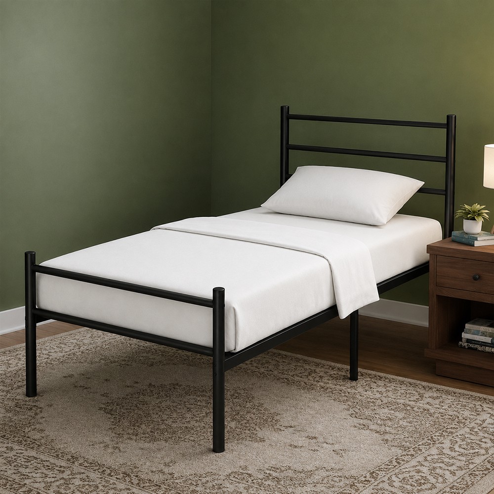 ZERMAT Platform Metal Bedframe with Headboard - JIJI.SG