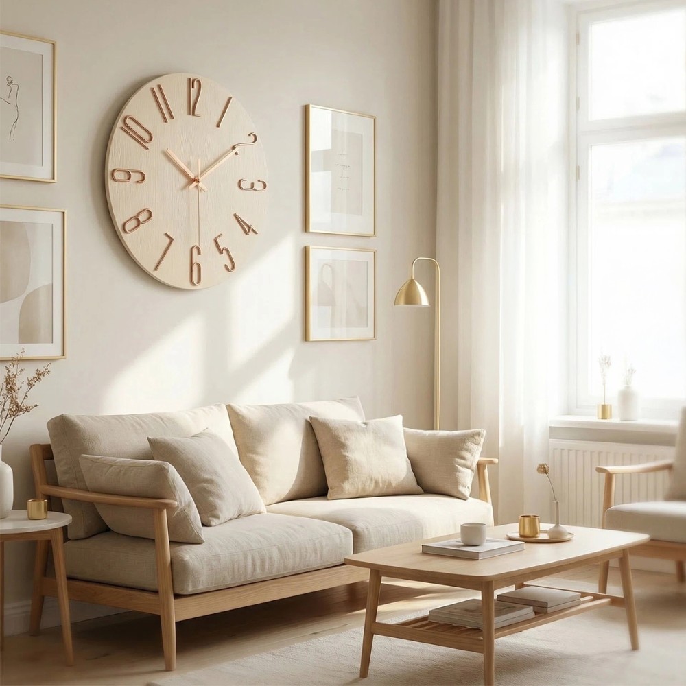 BREN Modern Wall Clock 3D Quartz Silent - JIJI.SG