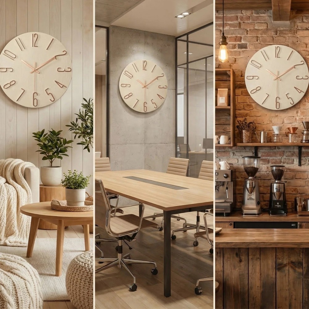 BREN Modern Wall Clock 3D Quartz Silent - JIJI.SG
