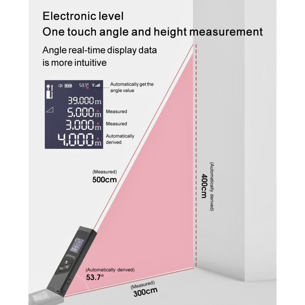 ORCUS Laser Distance Meter Digital 40M Rangefinder Measure Tape - J...