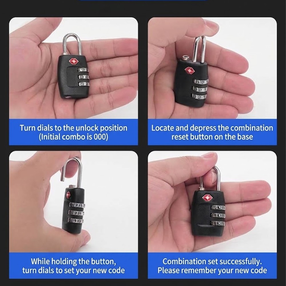 VILTO TSA 3 Digit Combination Luggage Metal Lock - JIJI.SG