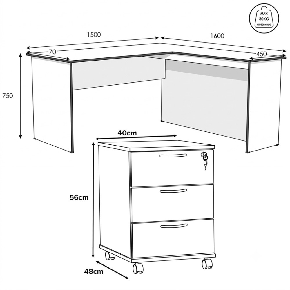 EDWARD L-Shape Corner Desk - JIJI.SG