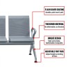 AXIS 3 Seater Link Chair - JIJI.SG