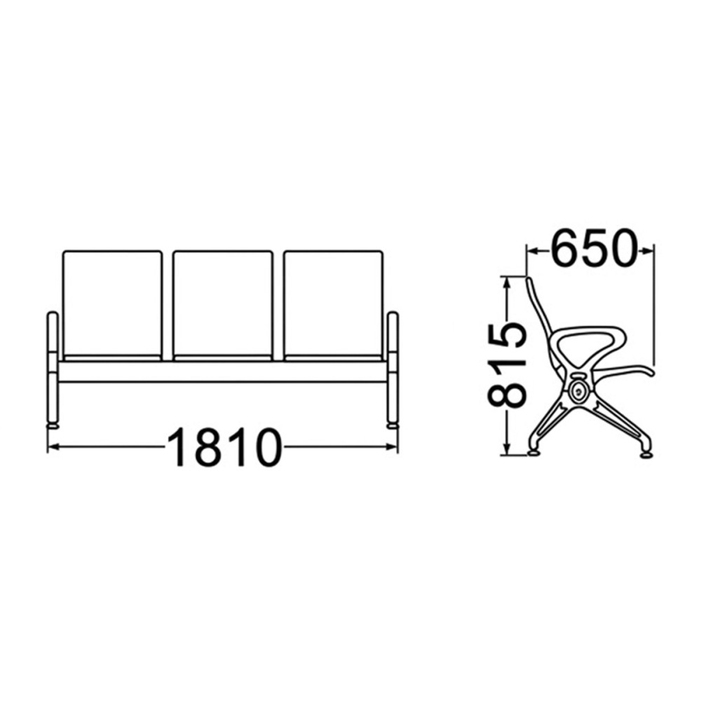 AXIS 3 Seater Link Chair - JIJI.SG